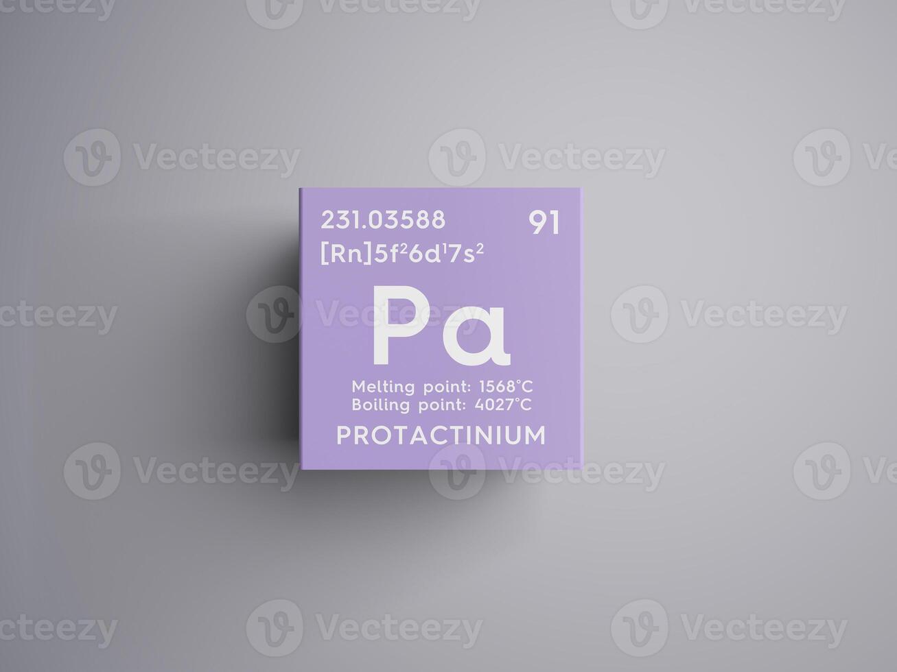 Protactinium. Actinoids. Chemical Element of Mendeleev's Periodic Table. 3D illustration. photo