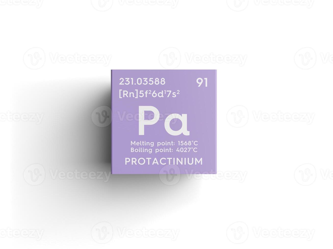 Protactinium. Actinoids. Chemical Element of Mendeleev's Periodic Table. 3D illustration. photo