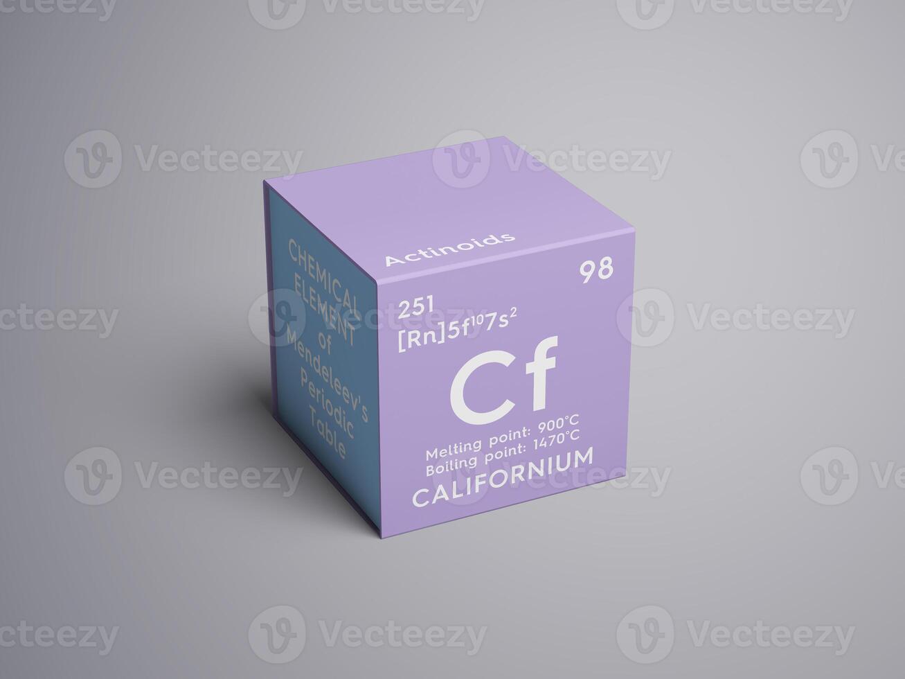 Californium. Actinoids. Chemical Element of Mendeleev's Periodic Table. 3D illustration. photo