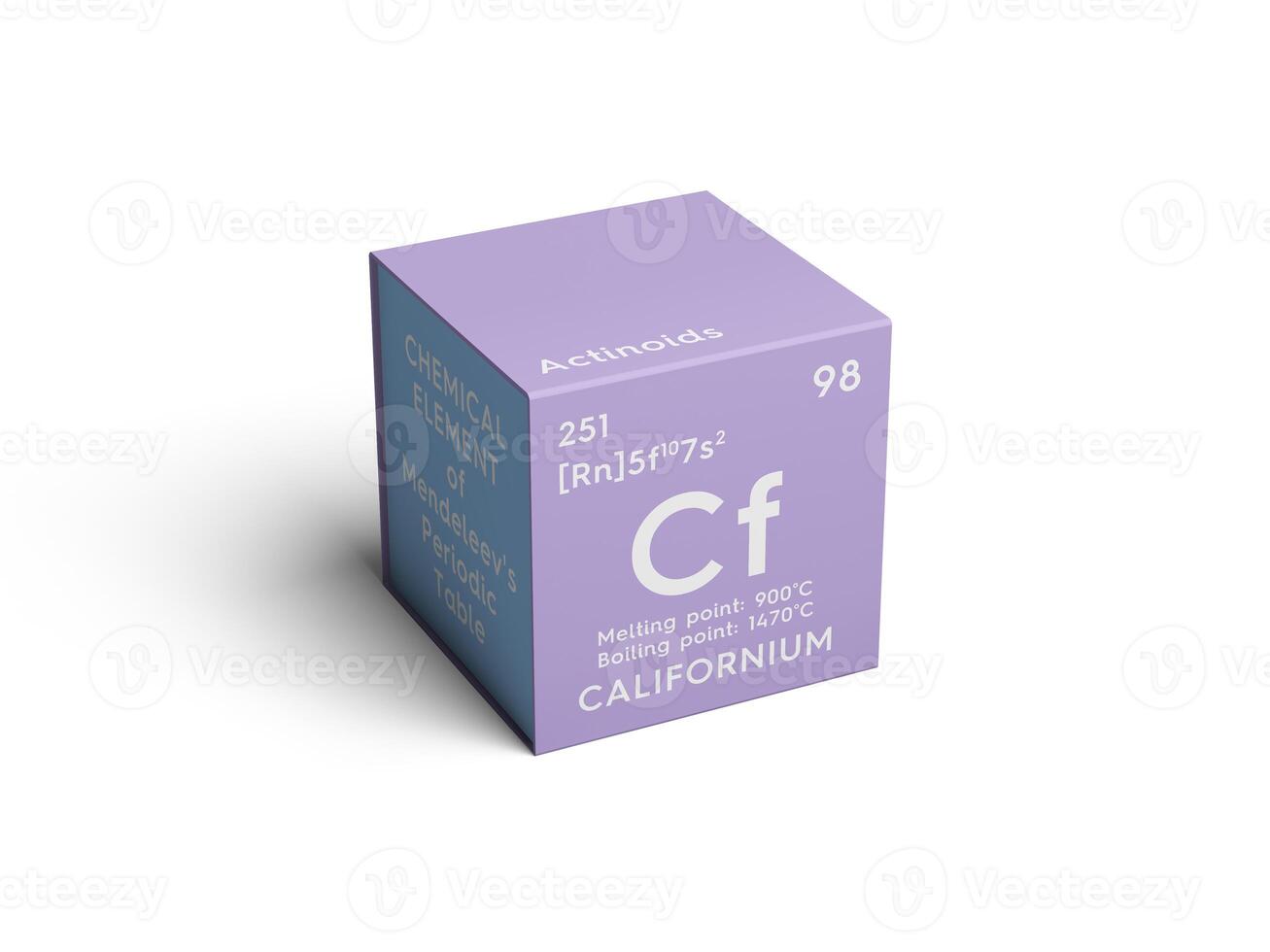 Californium. Actinoids. Chemical Element of Mendeleev's Periodic Table. 3D illustration. photo
