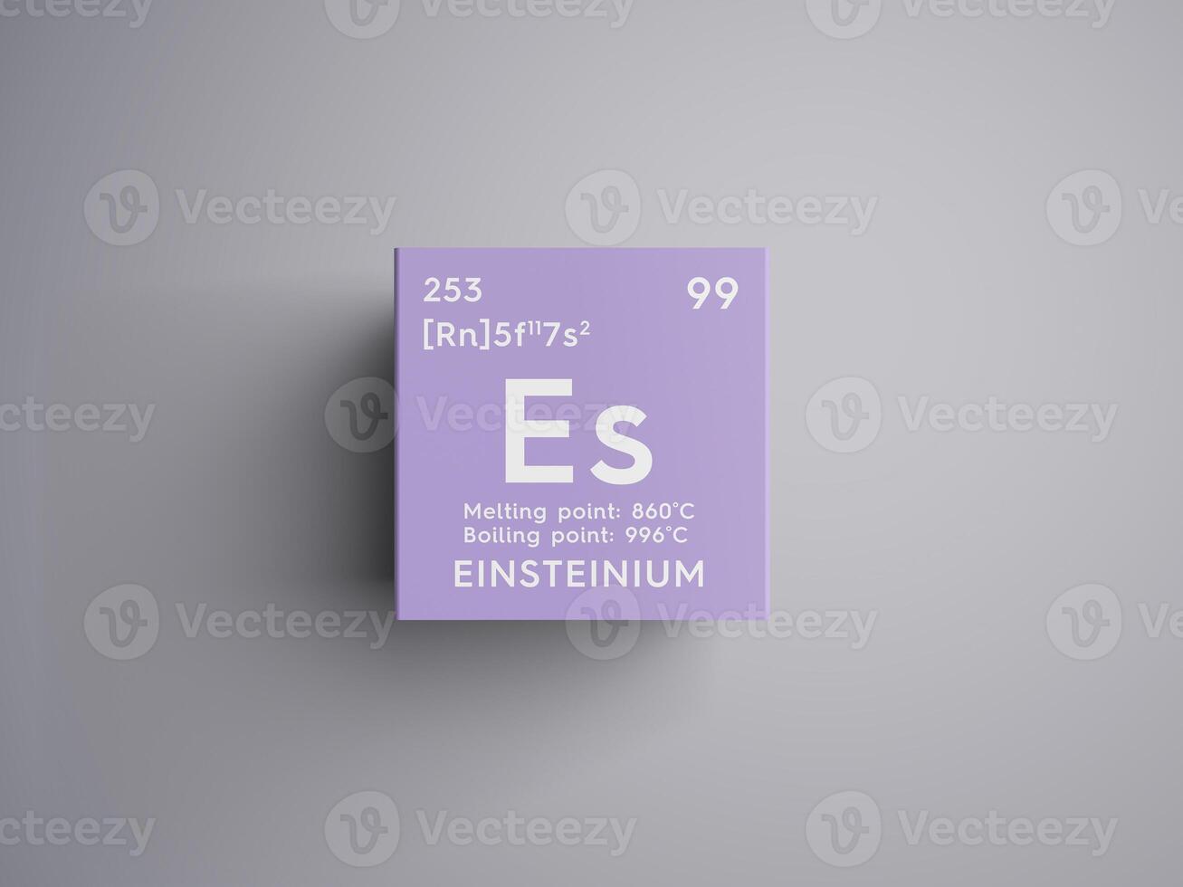 Einsteinium. Actinoids. Chemical Element of Mendeleev's Periodic Table. 3D illustration. photo