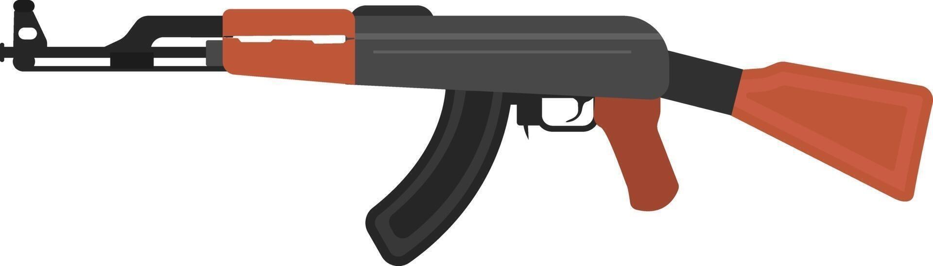 Big AK47, illustration, vector on a white background.