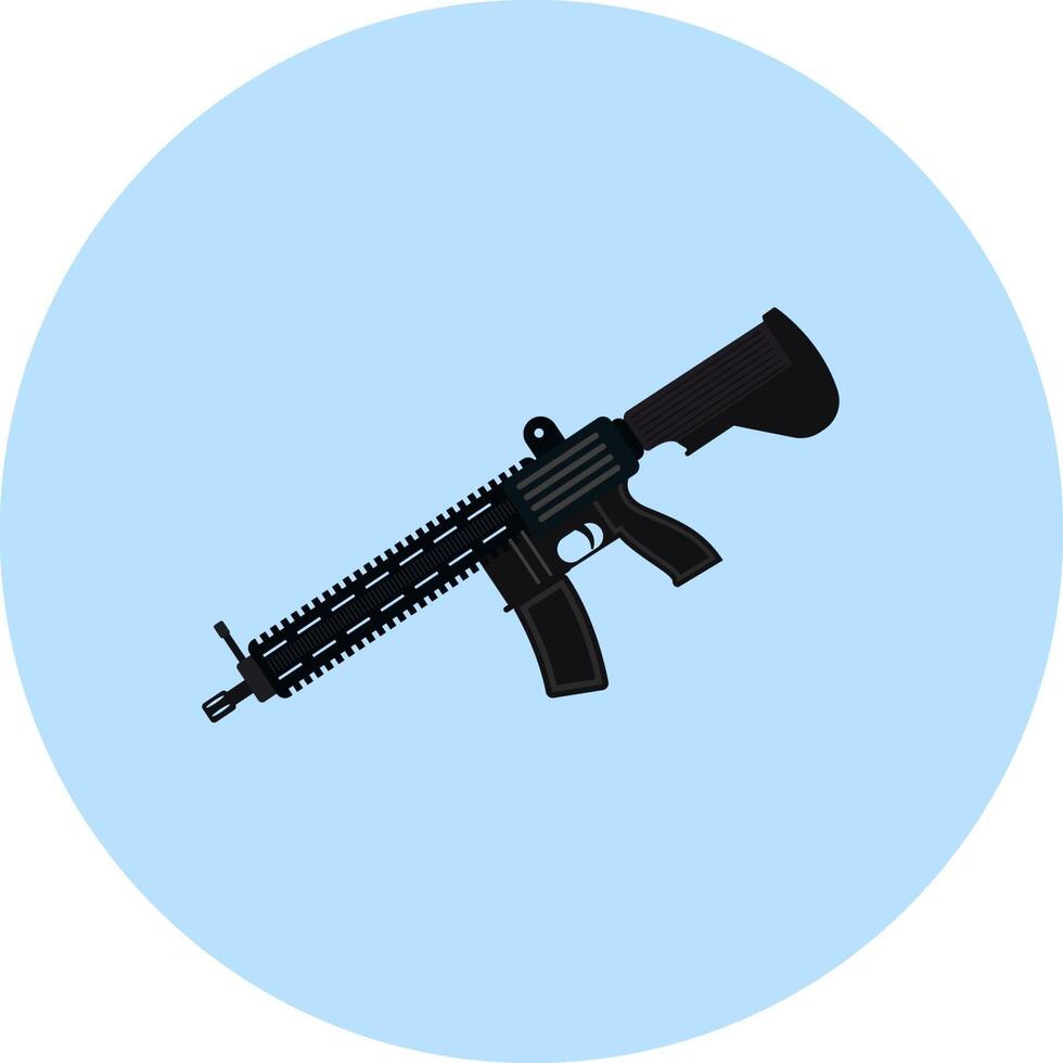MK416 gun rifle, illustration, vector on a white background.