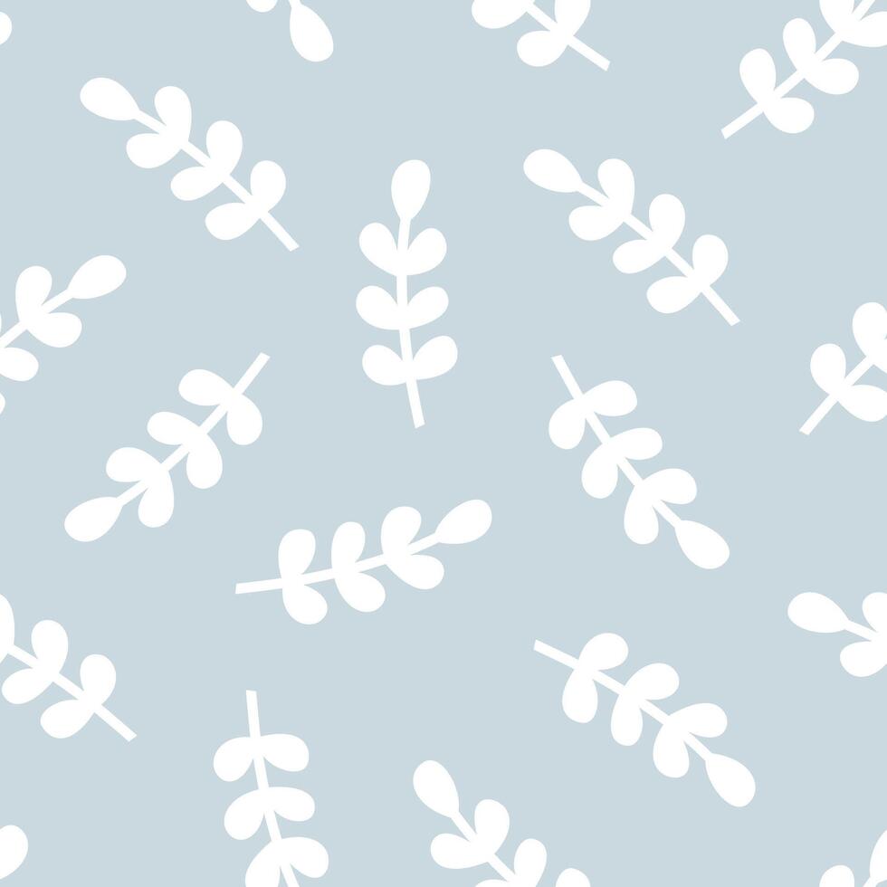 Hand drawn cute cartoon floral seamless pattern with olive branch. Flat peace, freedom concept in colored doodle style. Repeated background botanical wrapping, wallpaper or print design. vector