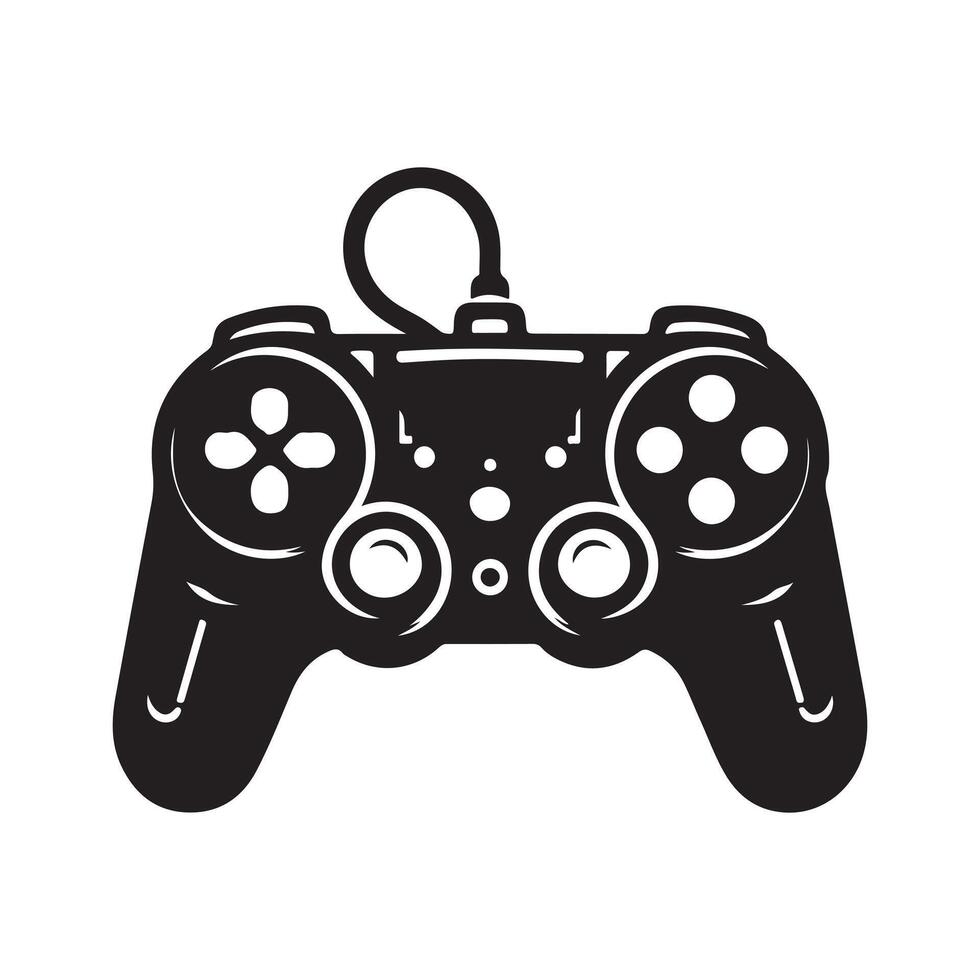 Gaming controller silhouette art illustration. vector