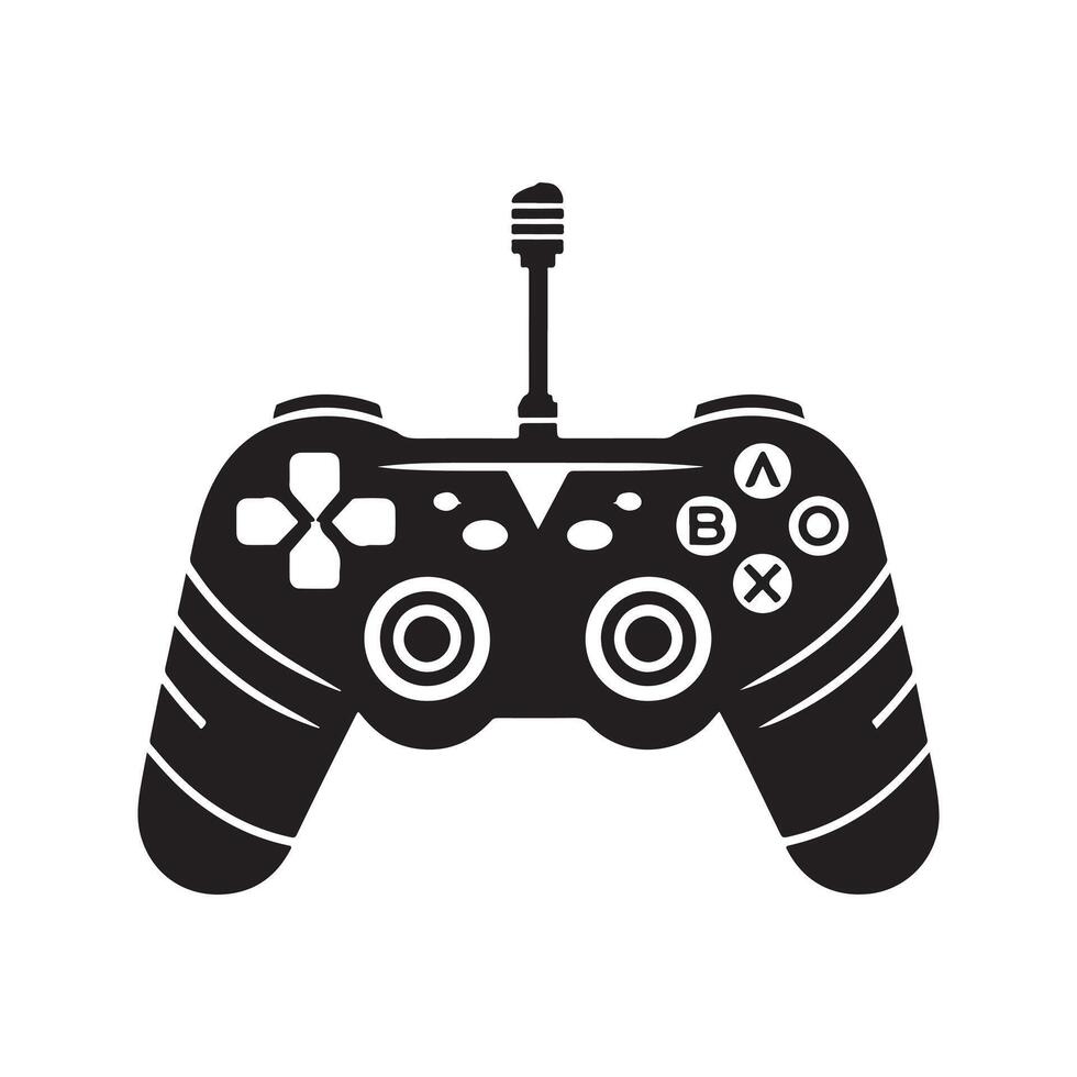Gaming controller silhouette art illustration. vector
