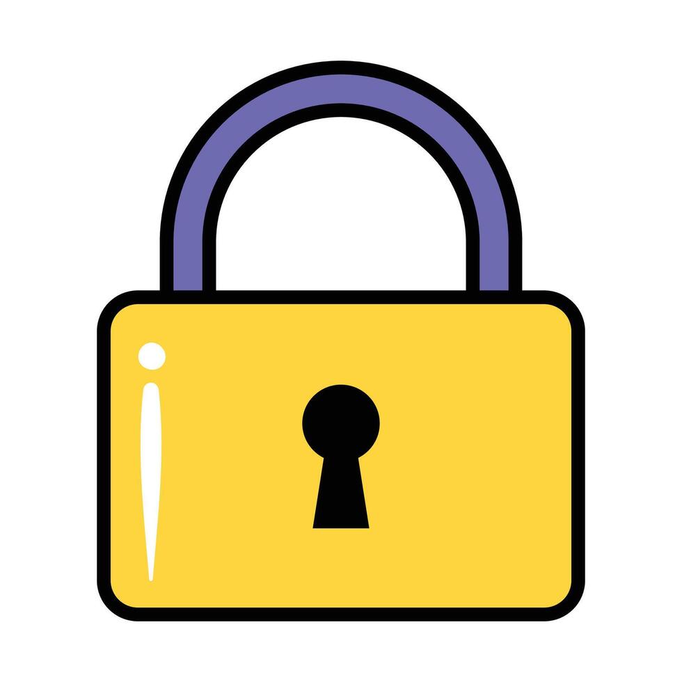 Locked Icon Design Illustration on white background vector