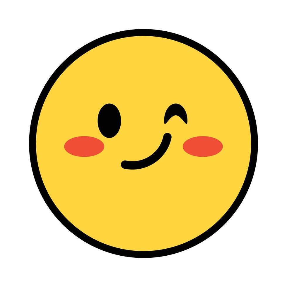 Flat emoticon reaction illustration on white background vector