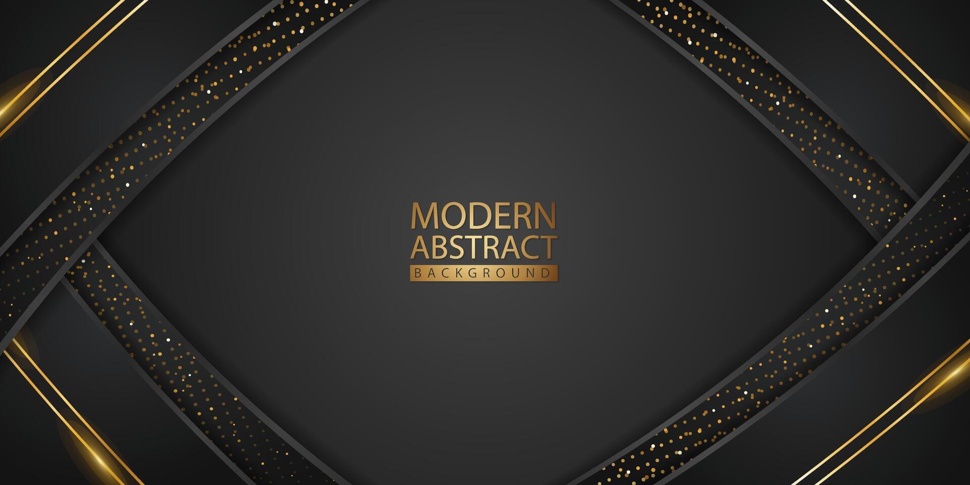 Abstract background with glitter and golden lines glowing dots golden combinations. vector