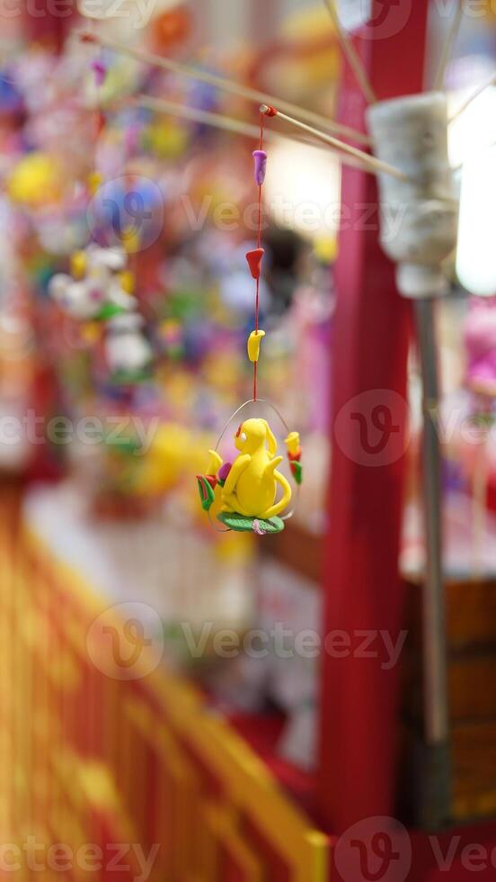 The sugar coated food on the sticks view in the festival day in China photo