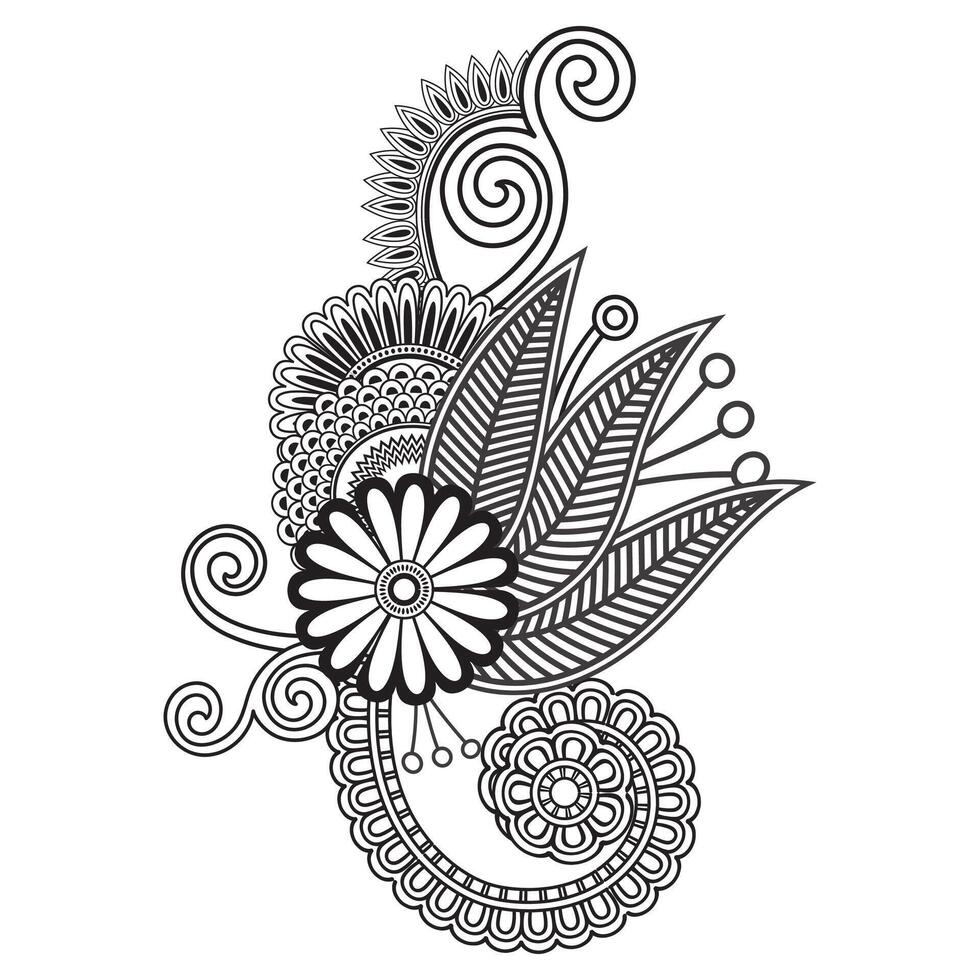 Traditional and Cultural Beautiful pattern design, tato design, mandala patterns, Arabic patterns, Rangoli, Alpona, Kolam, Paisley line art. vector