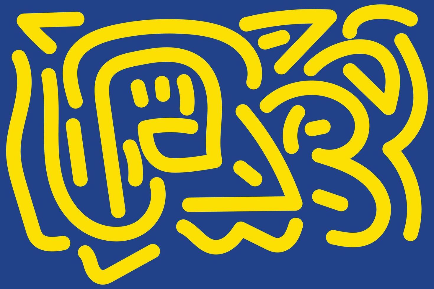 Doodle Abstract Background Landscape with Yellow and Blue colors for your graphic resource vector