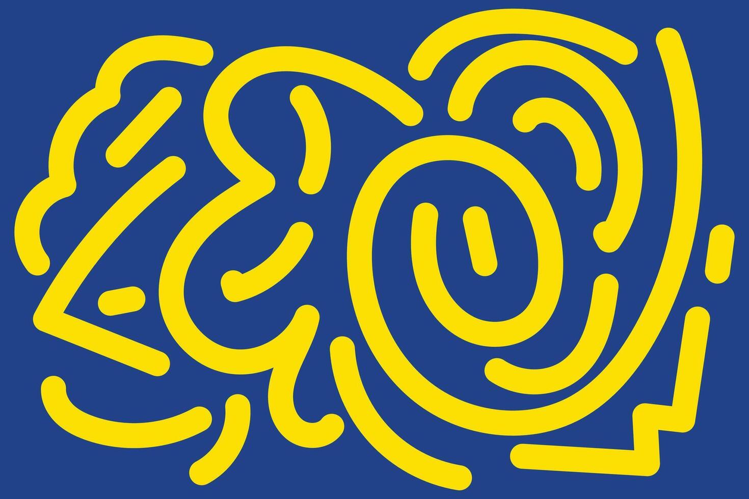Doodle Abstract Background Landscape with Yellow and Blue colors for your graphic resource vector