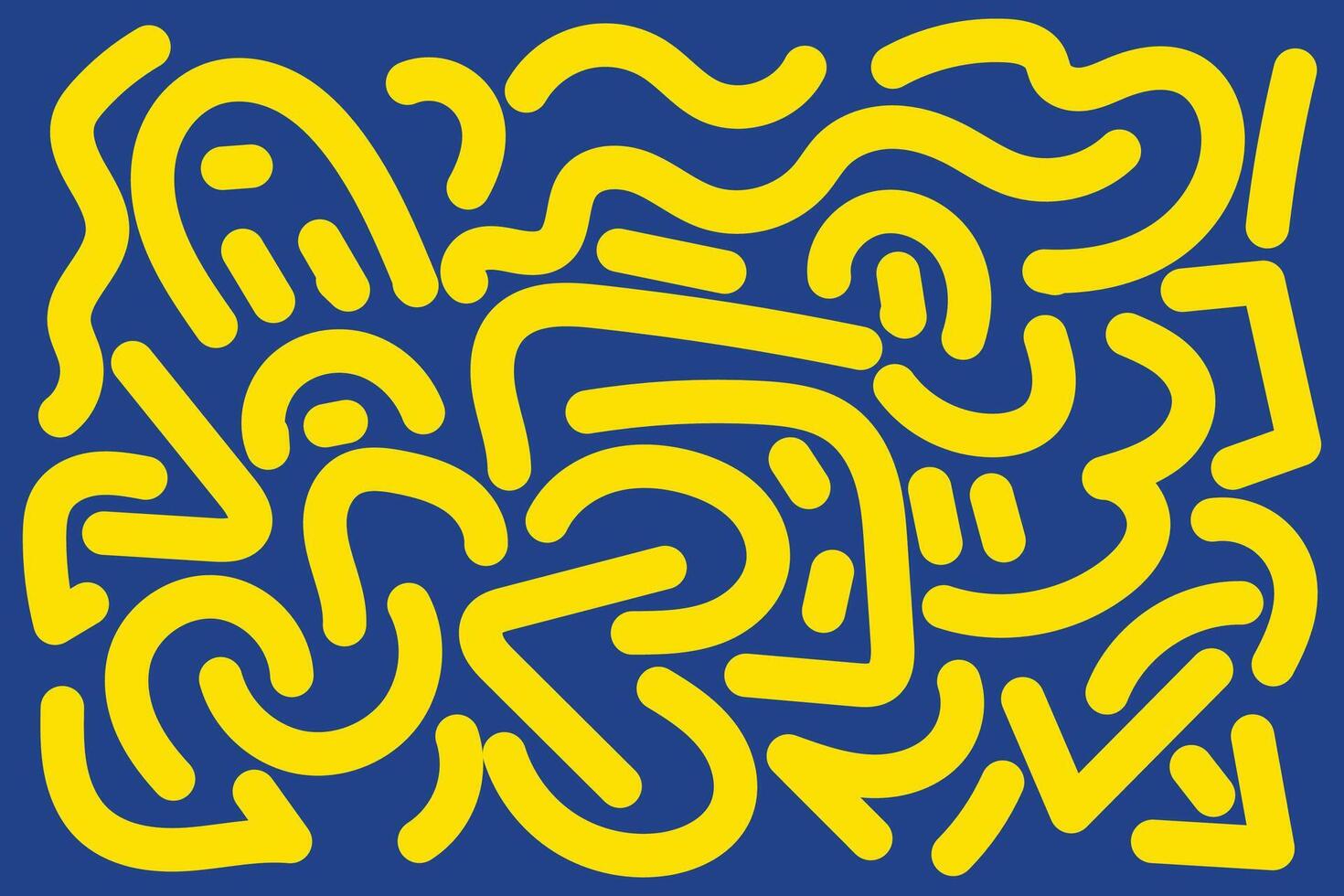 Doodle Abstract Background Landscape with Yellow and Blue colors for your graphic resource vector