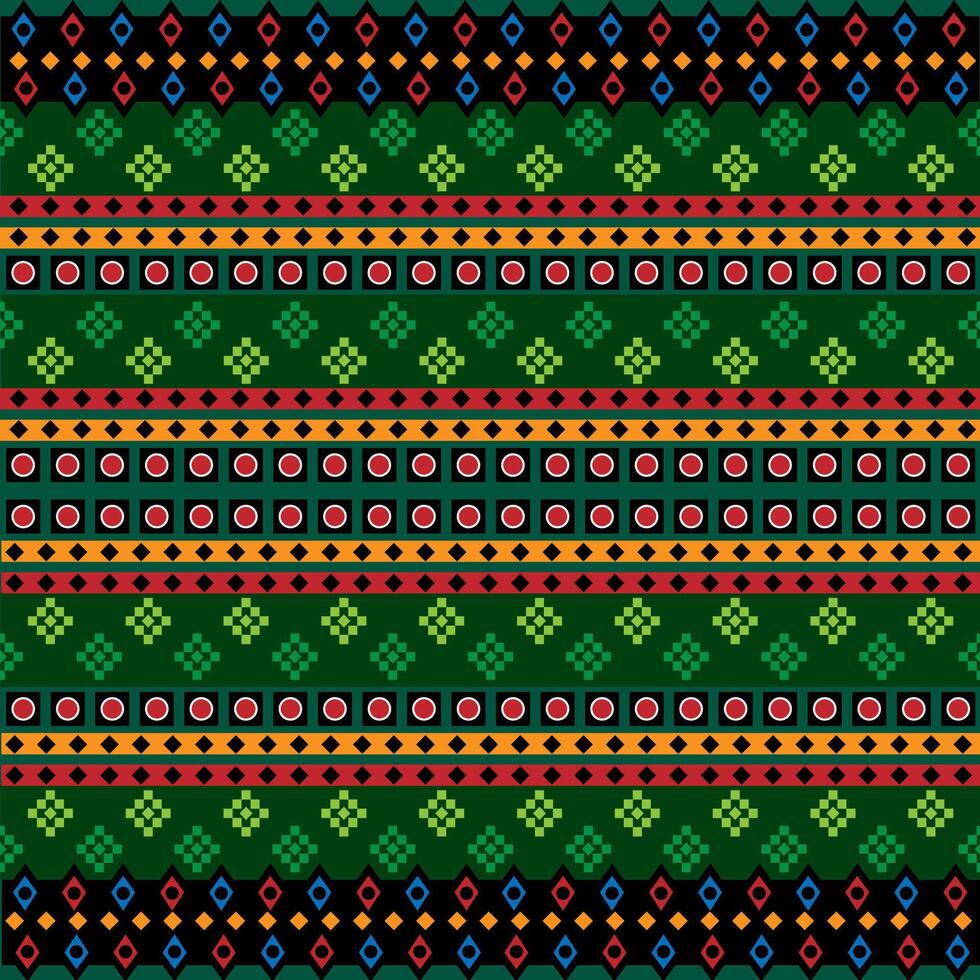 fabric pattern on green background. vector