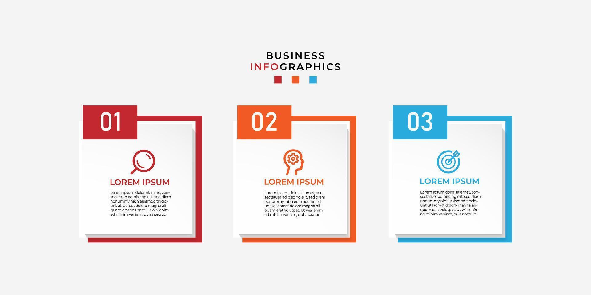 Business infographics timeline design template with 3 step and option information. Premium with editable sign or symbol. Eps10 vector