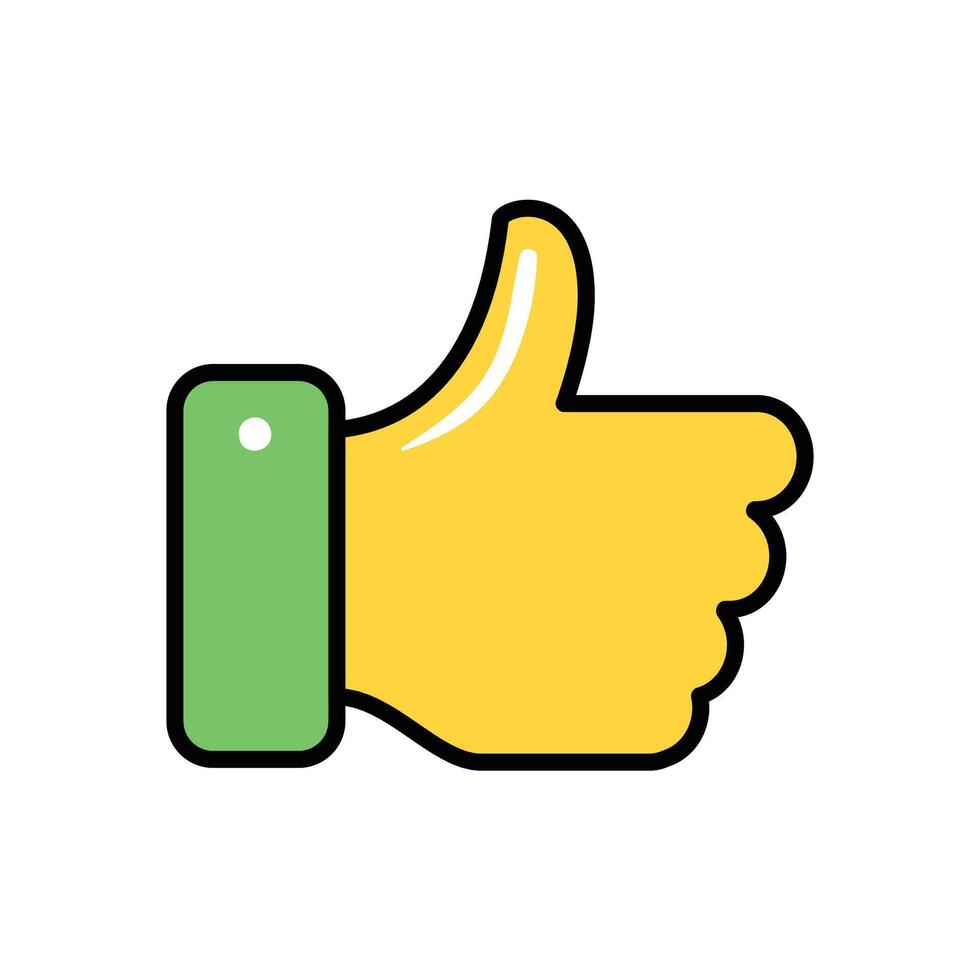 Thumb up like on white background vector
