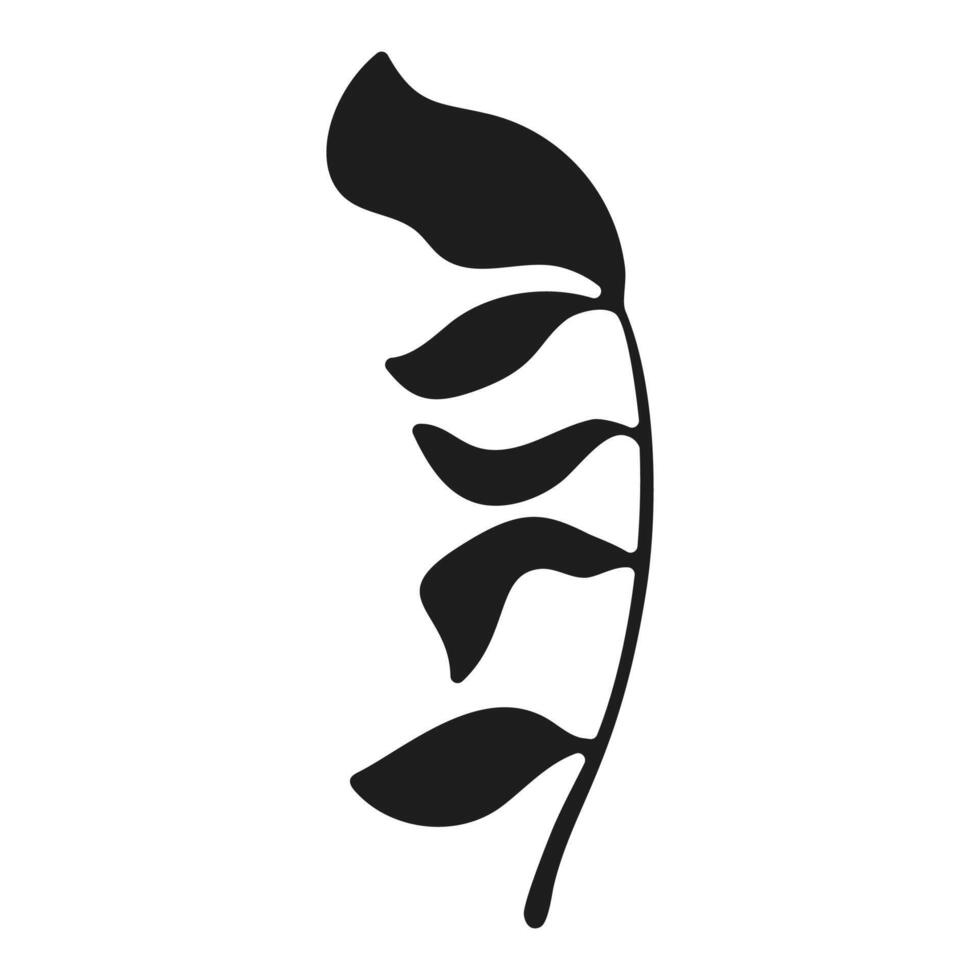 Hand drawn flower silhouette illustration vector