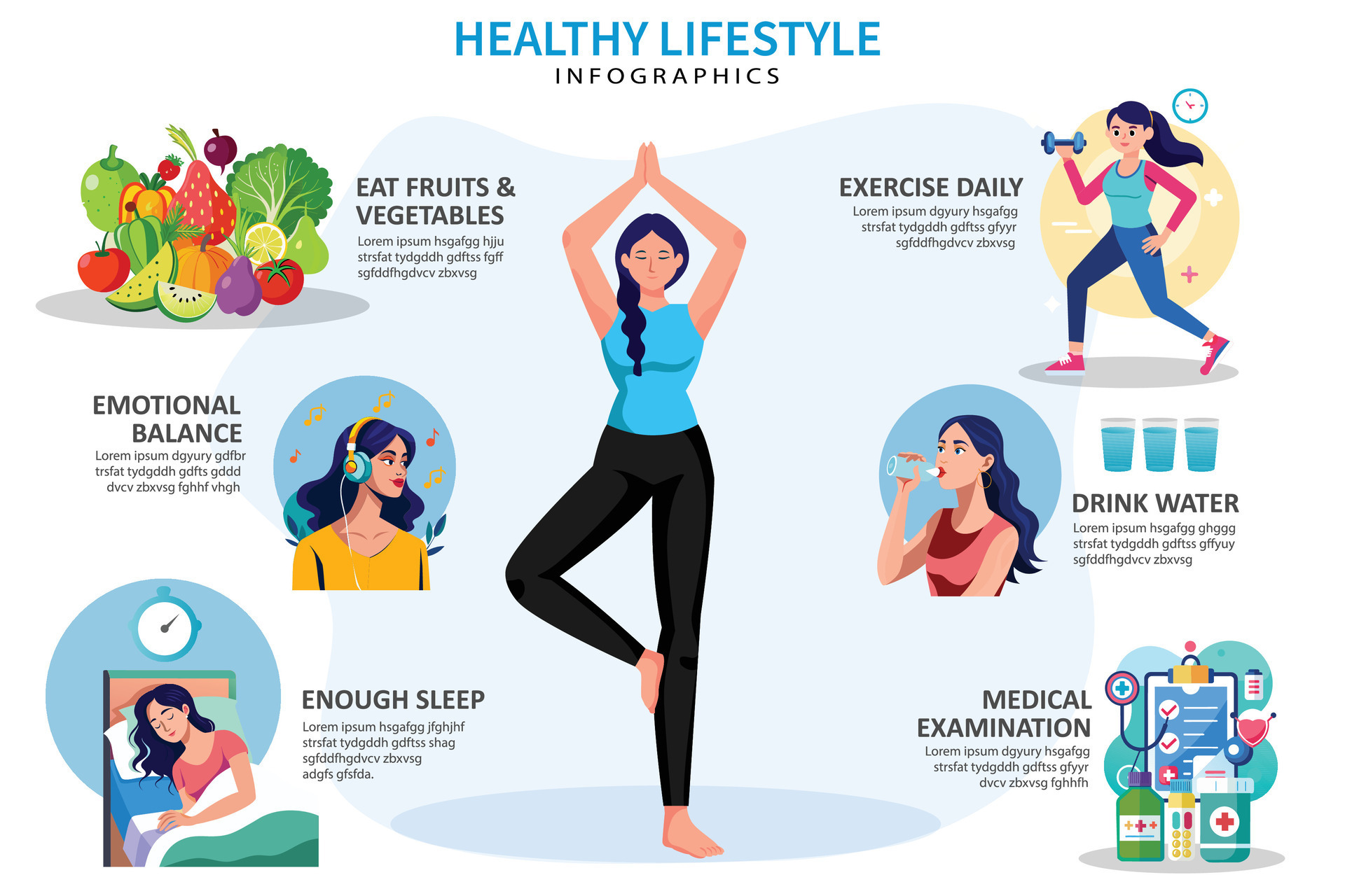 Embrace Healthy lifestyle, take balanced diet, exercise, sleep, stress