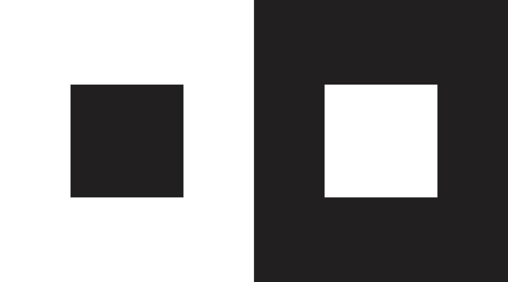 Square geometric shape, black and white icon for apps and websites vector