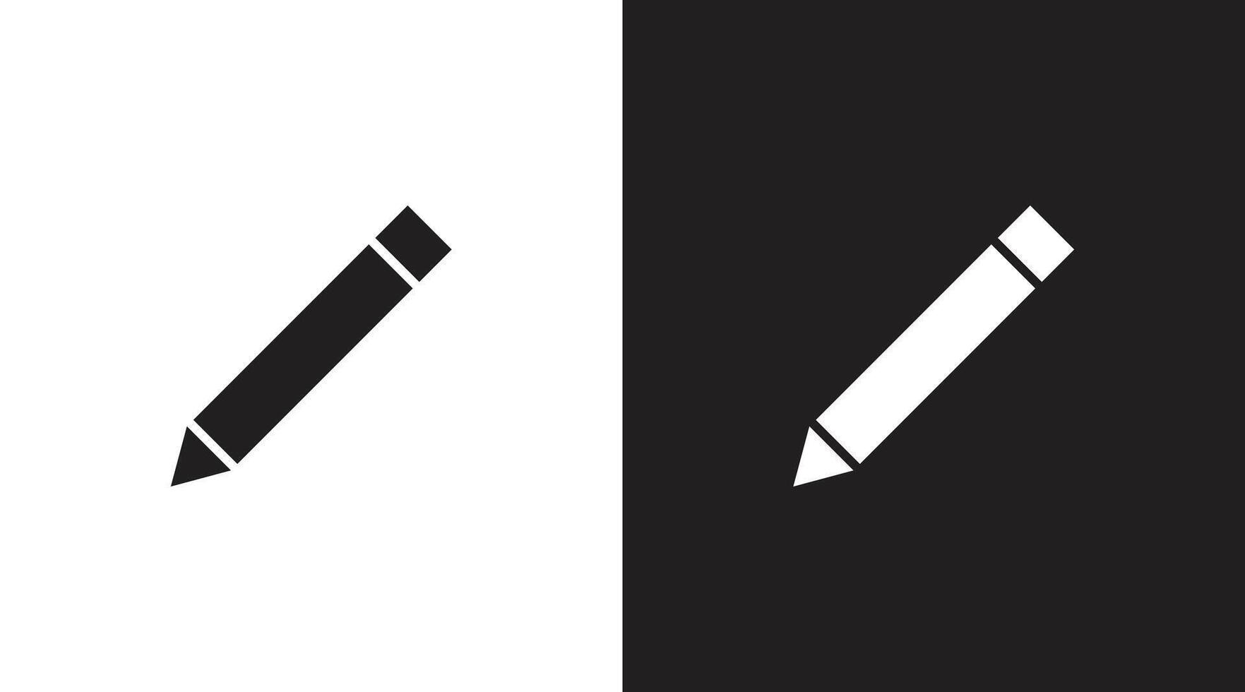 black and white flat pencil icon for apps and websites vector