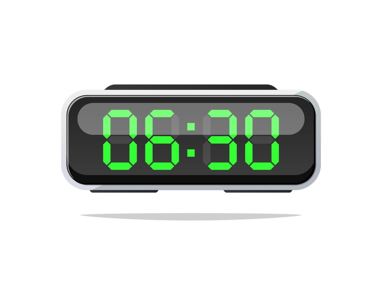 Digital clock isolated on white background. vector
