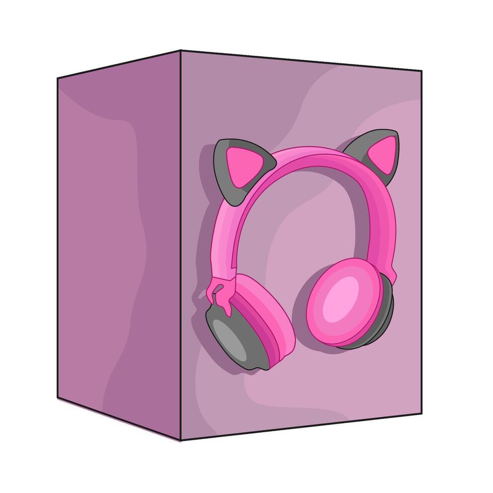 illustration of headphone box vector