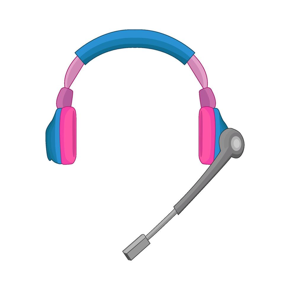 illustration of headphone with microphone vector