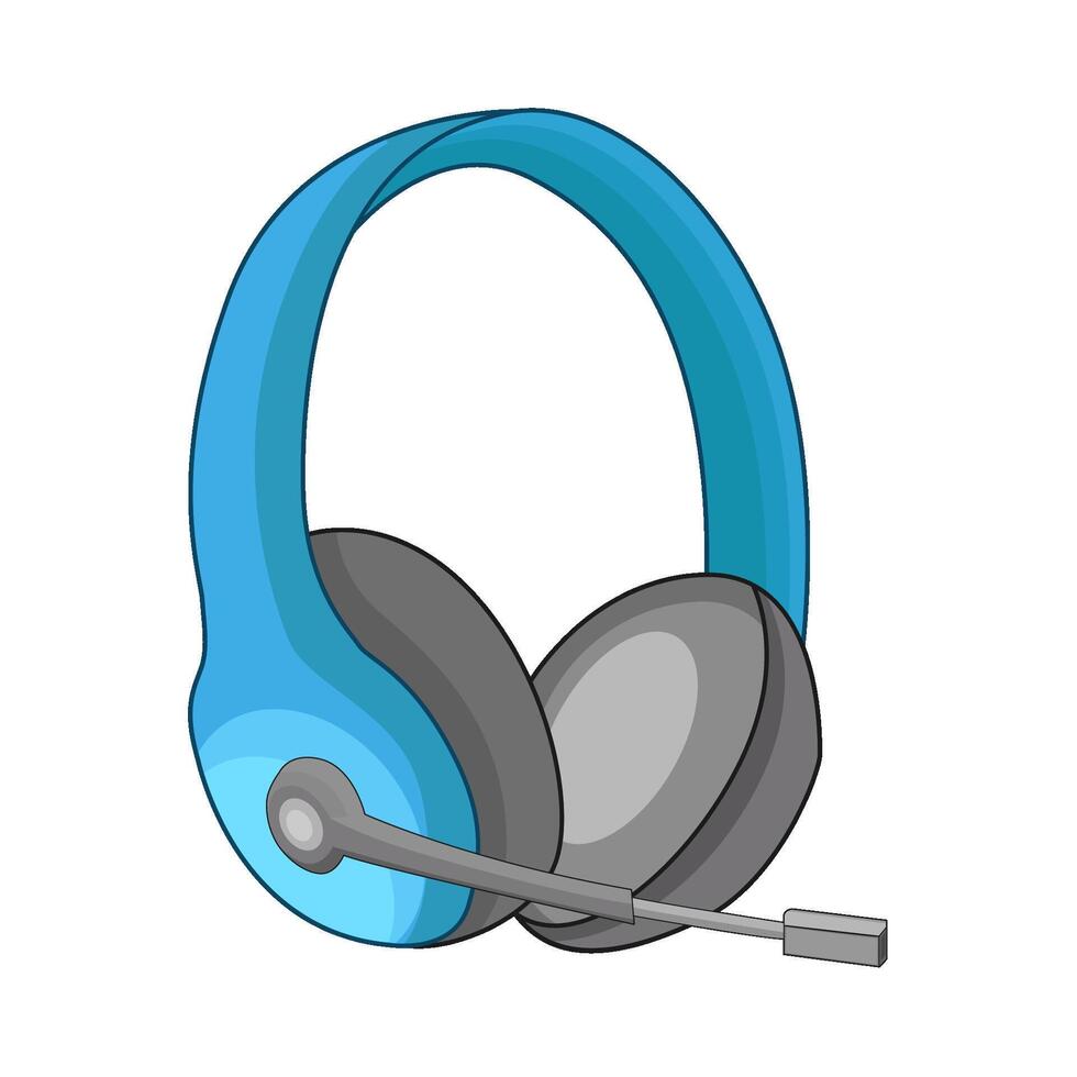 illustration of headphone with microphone vector