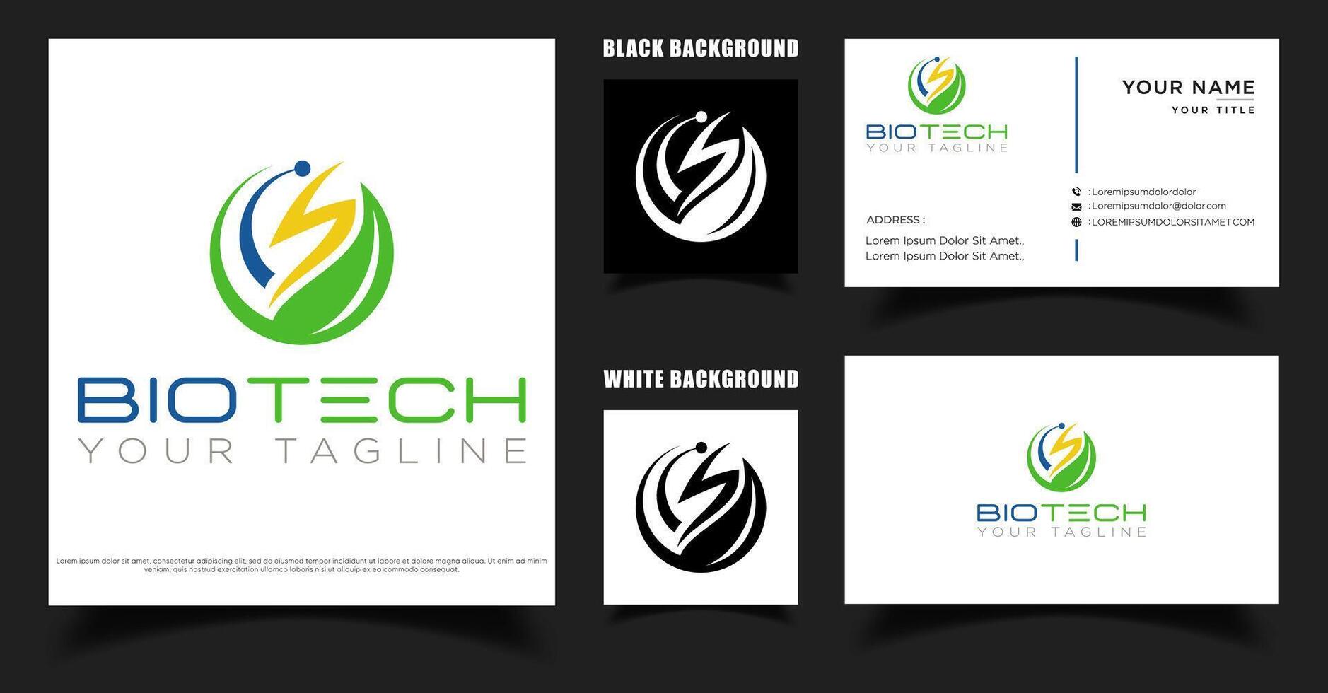 Bio tech eco green energy logo vector