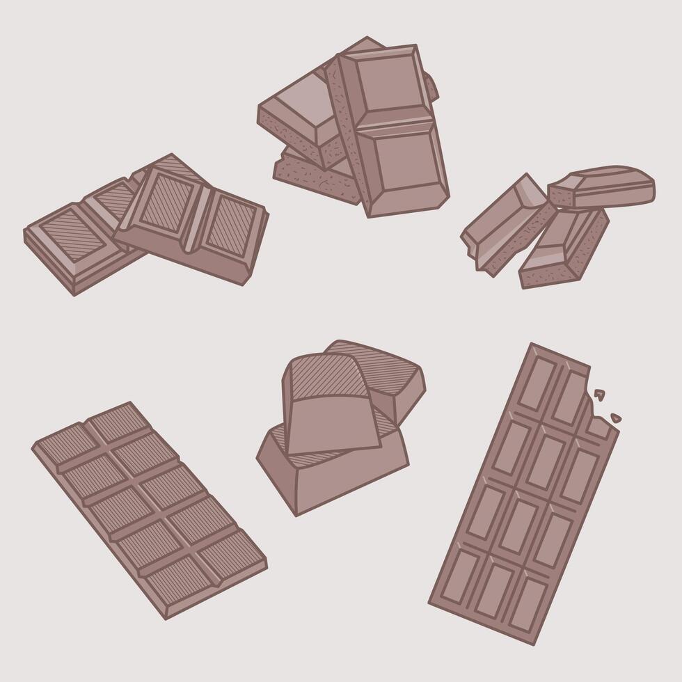 Illustration of chocolate pieces vector