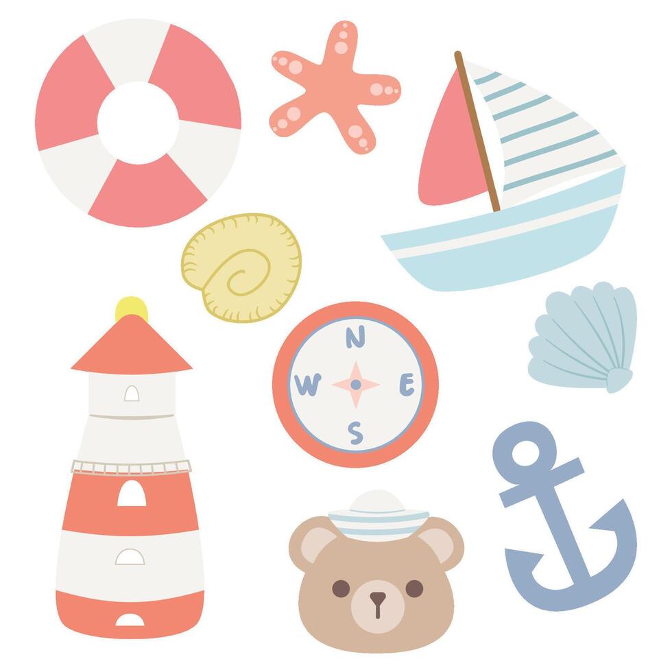 Illustration of cute marine bear vector