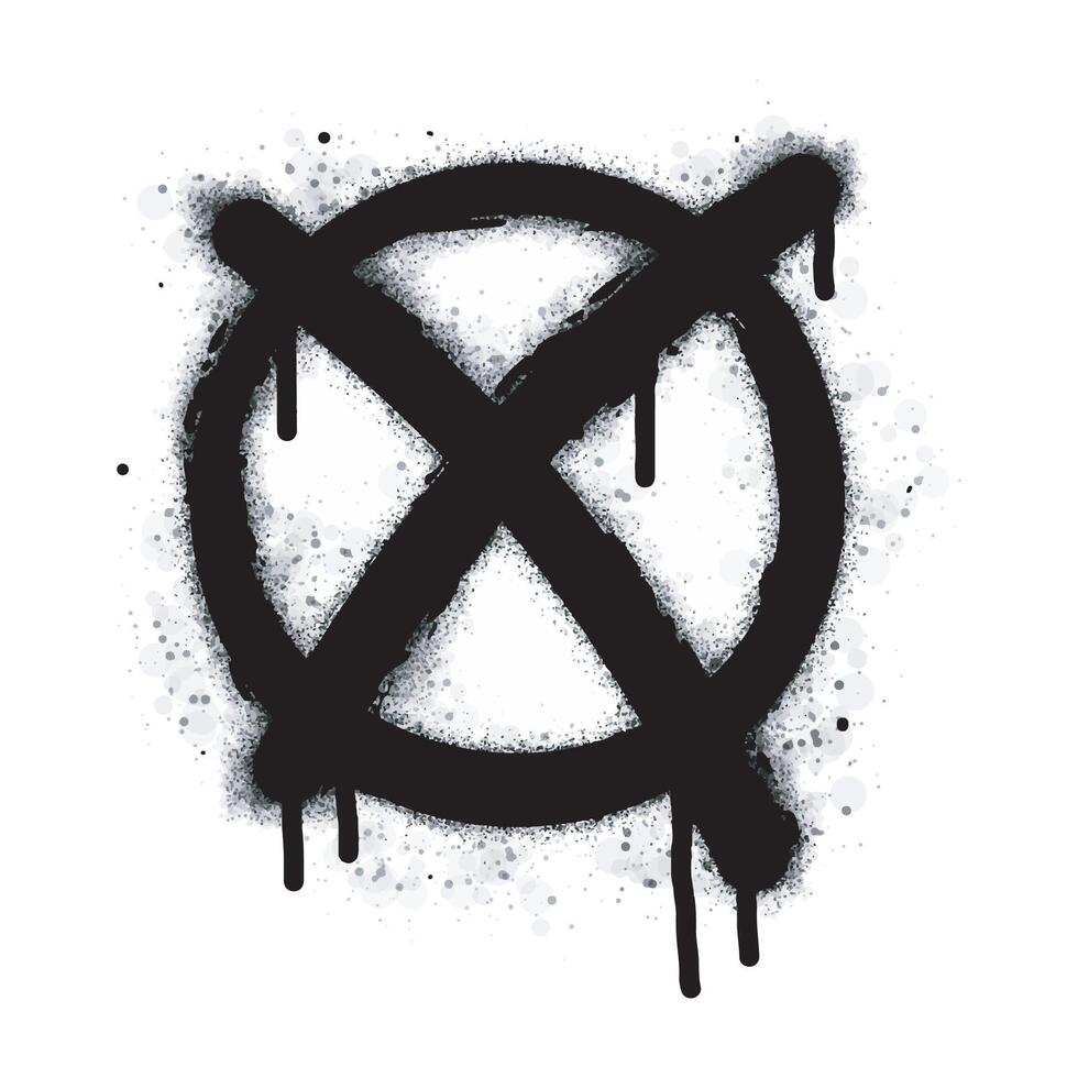 Spray Painted Graffiti x Sprayed isolated with a white background. graffiti font x with over spray in black over white. vector