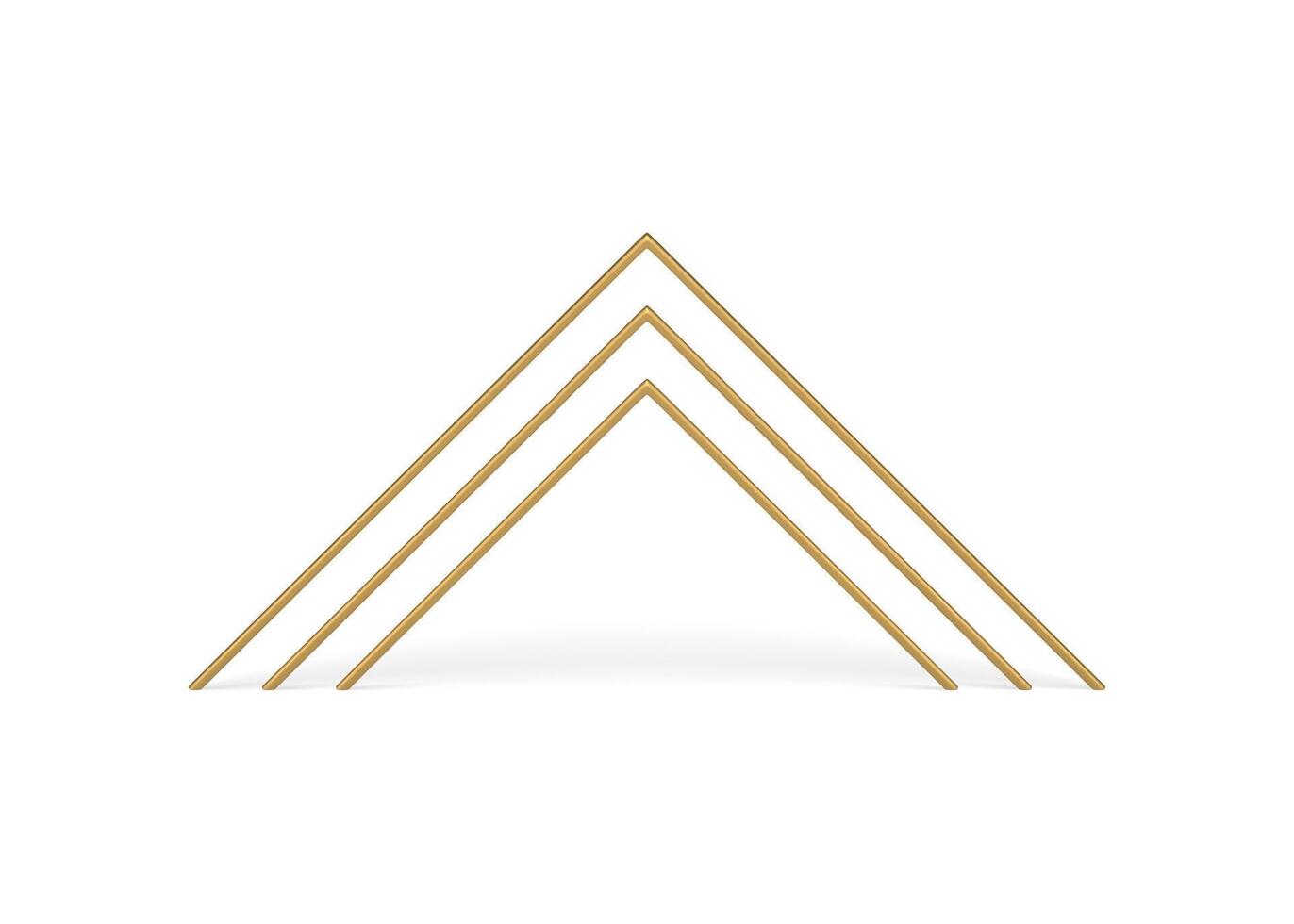 Corner arch golden metallic structure abstract triangle geometric shape 3d element realistic vector