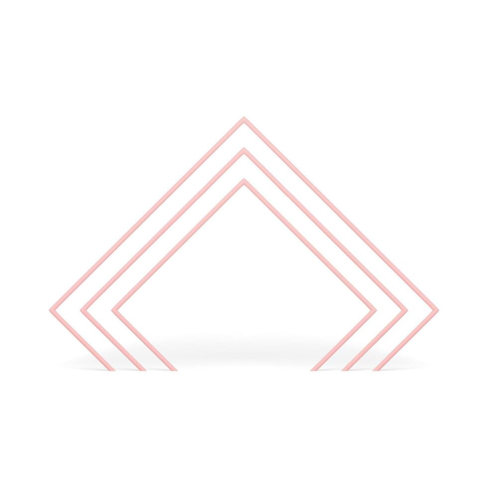 Pink triangle level arch geometric base foundation creative 3d element presentation realistic vector