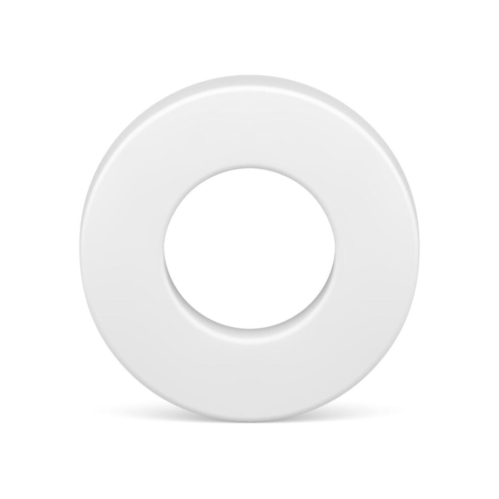Vertical white geometric circle ring glossy frame shape premium ornate decor realistic vector