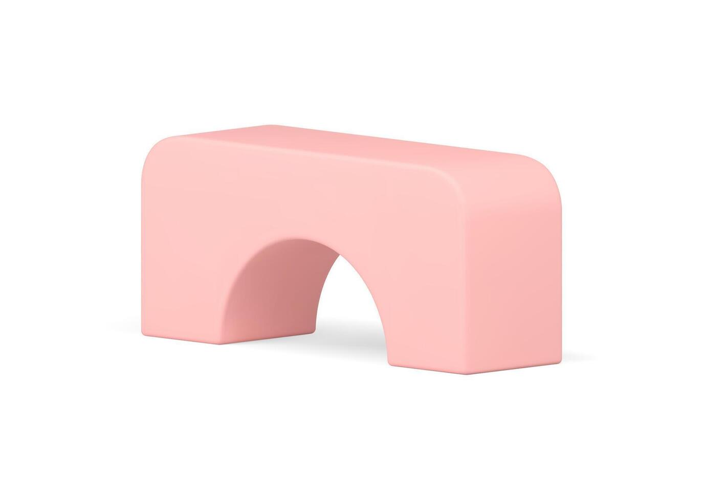 Arched smooth rectangular entrance decorative doorway pink construction geometric realistic vector