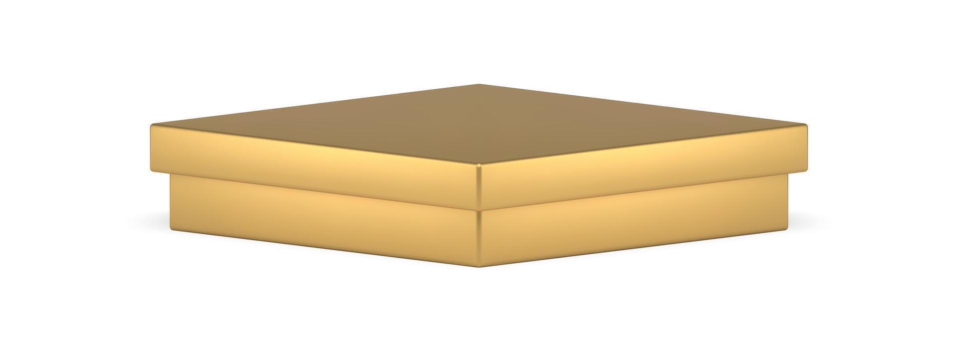 Realistic golden luxury metallic podium stage two level product presentation isometric 3d vector
