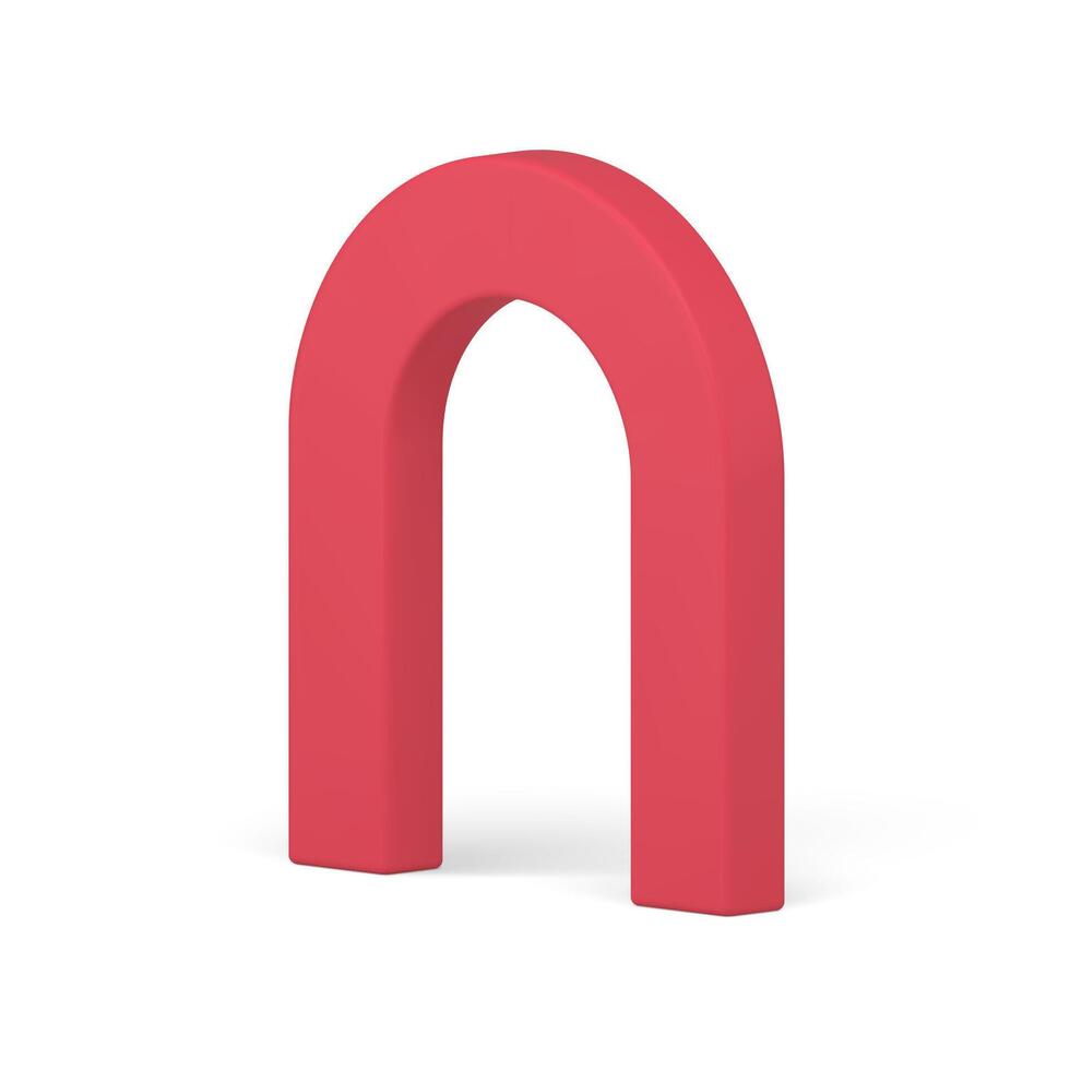 Red arch vertical horseshoe curved frame promo exhibition isometric foundation realistic vector