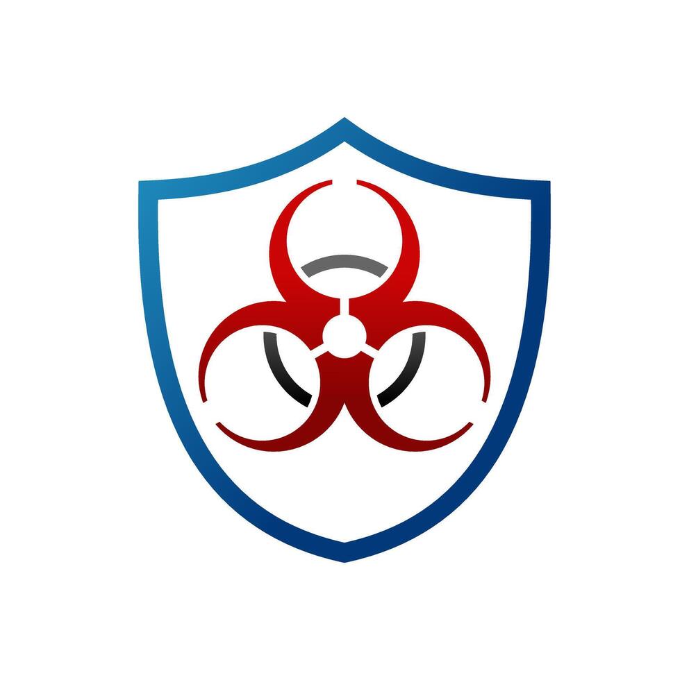 Shield Bio Hazard Logo Design Illustration vector