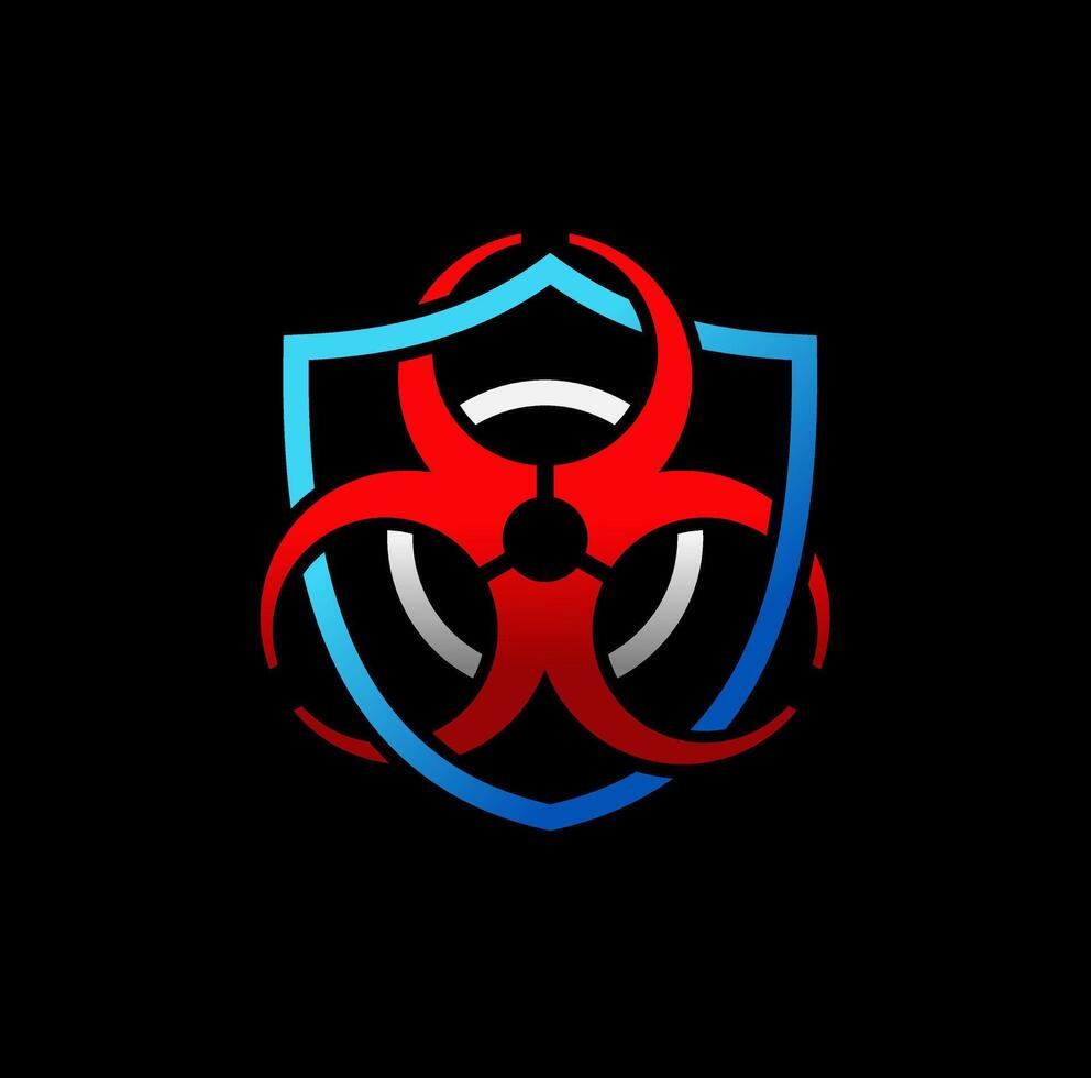 Shield Bio Hazard Logo Design Illustration vector