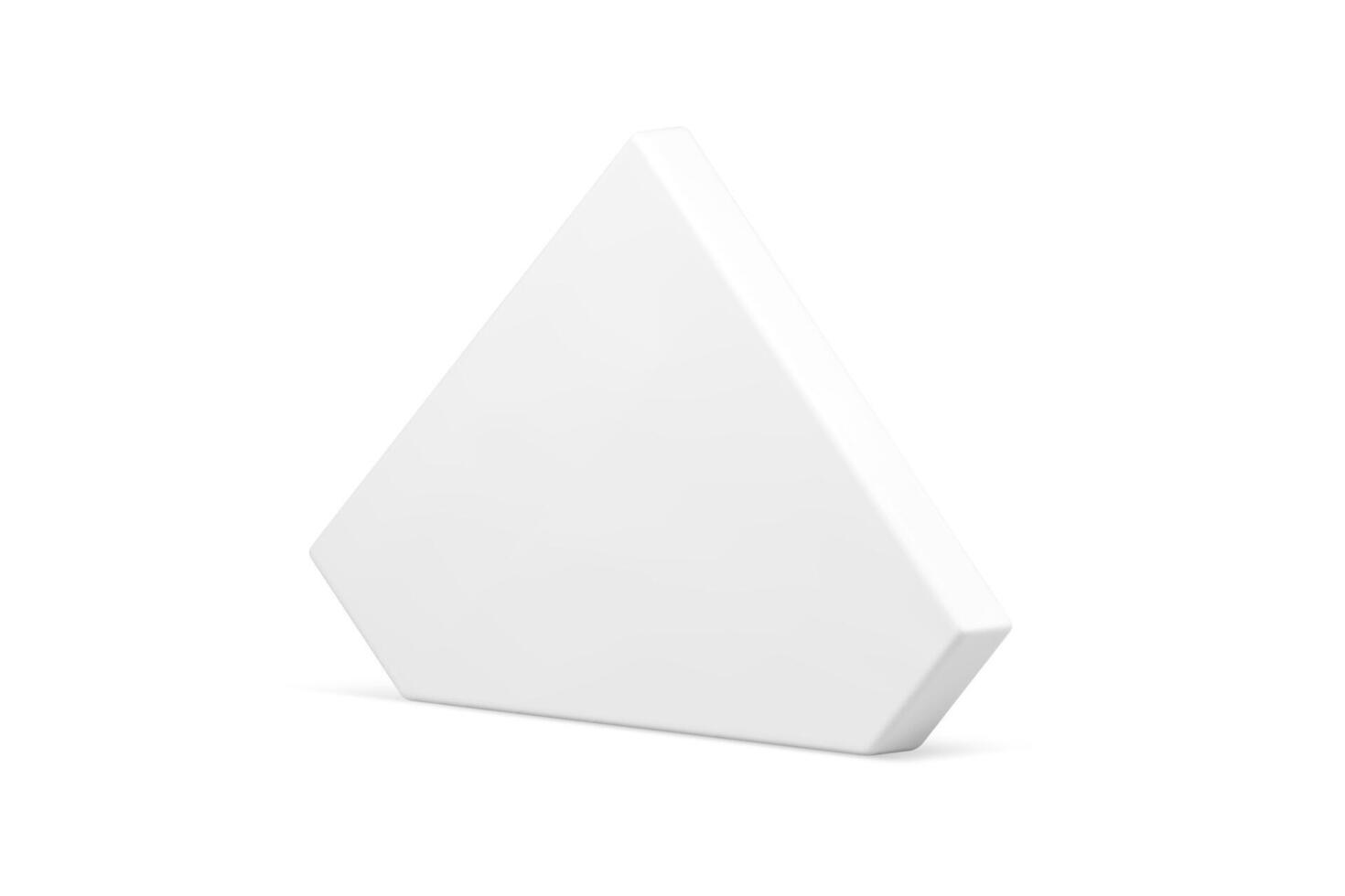 White glossy realistic vertical wall polygonal stage pedestal decorative design 3d template vector