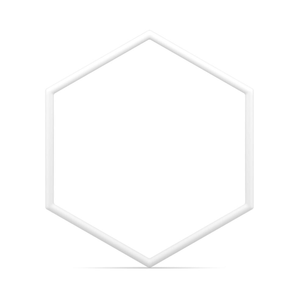 Realistic glossy white frame crystal shape empty premium product decorative design vector