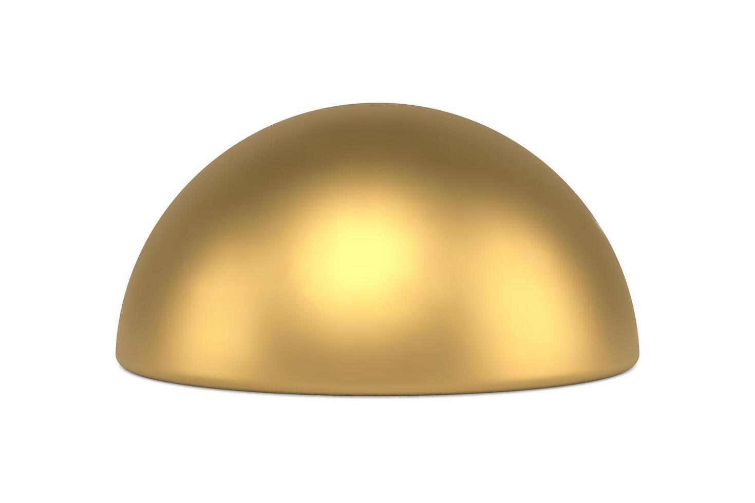 Realistic glossy golden metal semisphere luxury 3d template decorative design illustration vector