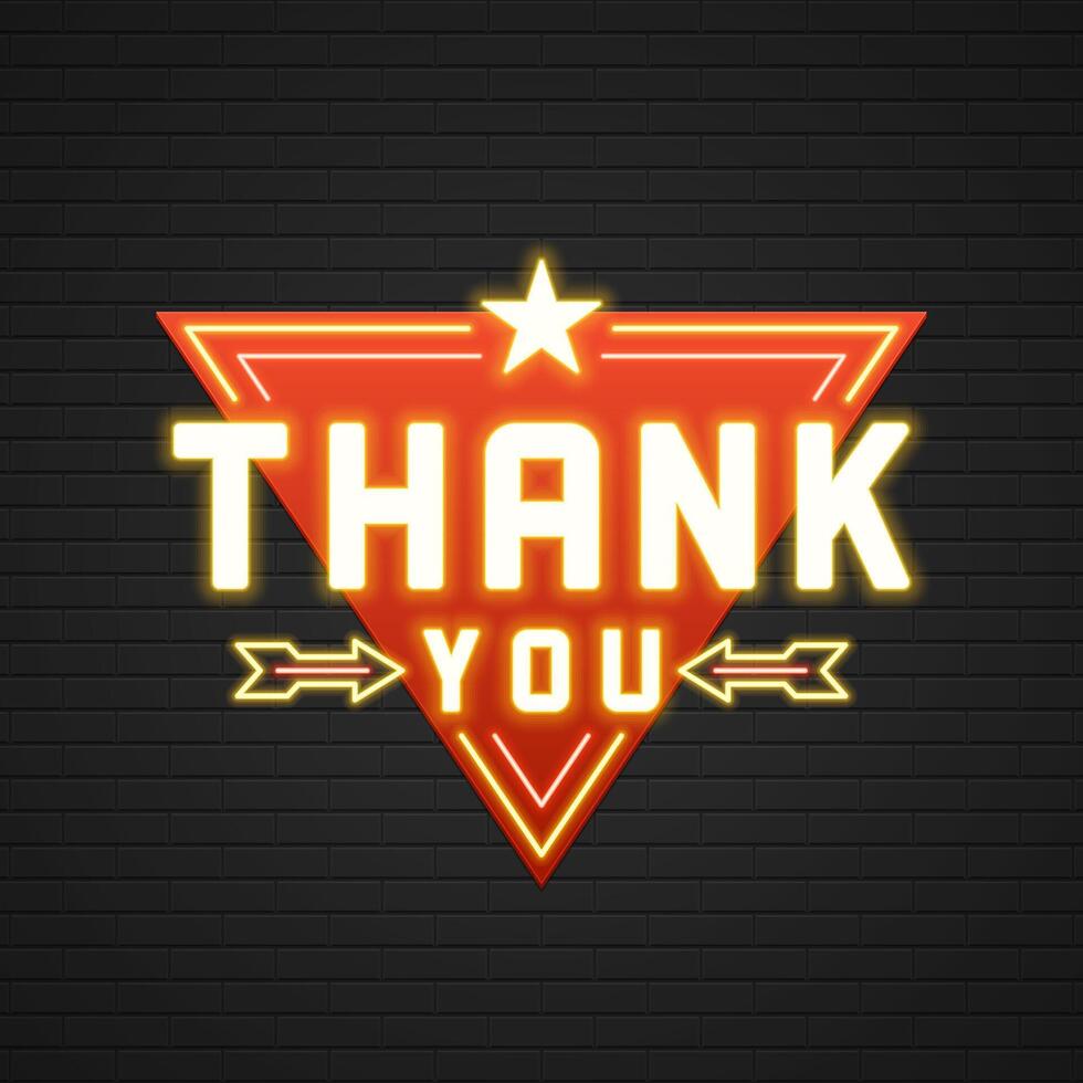 Retro Thank You Message Sign Design vector