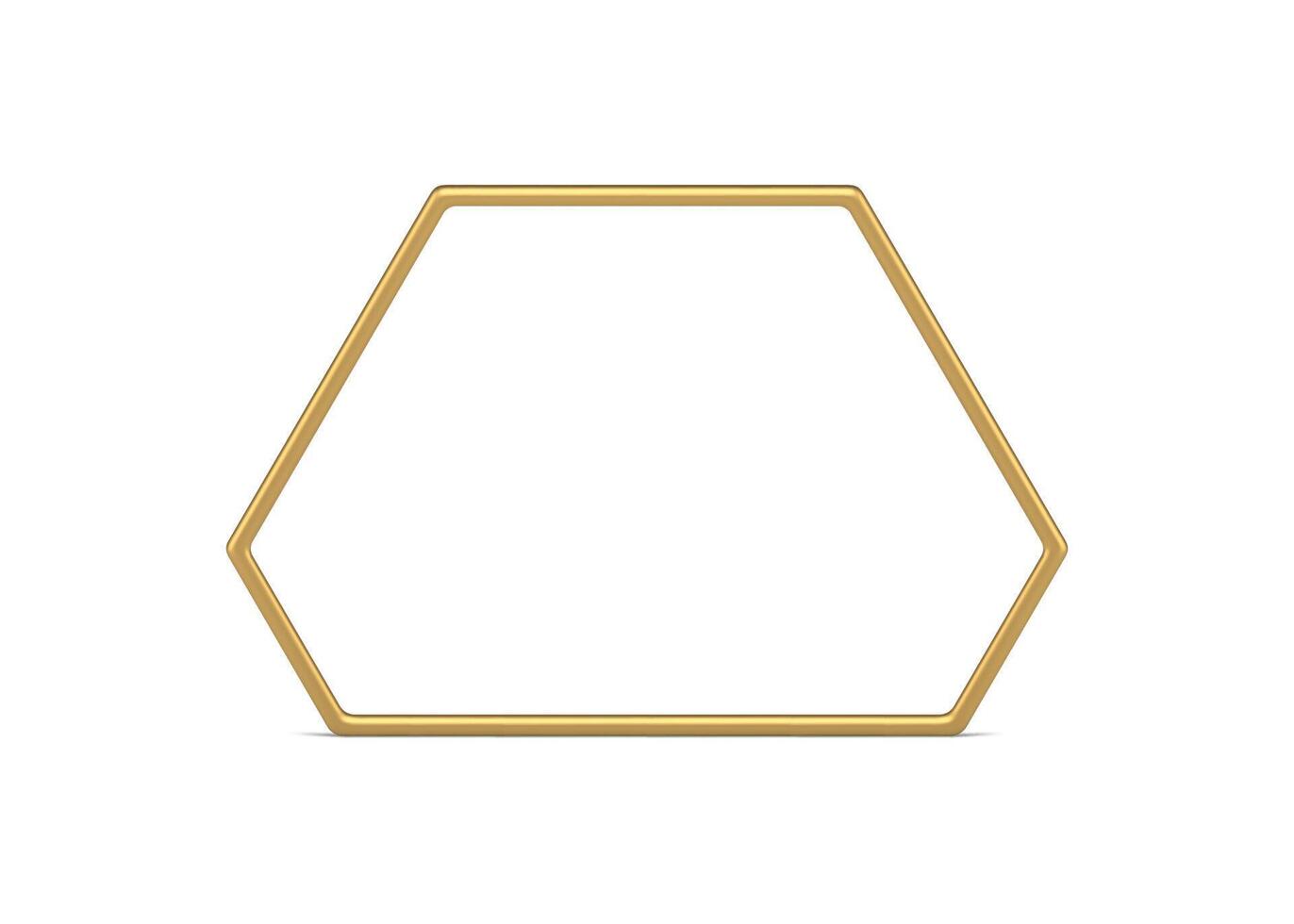 Golden premium angular border construction basic foundation geometric form 3d element vector