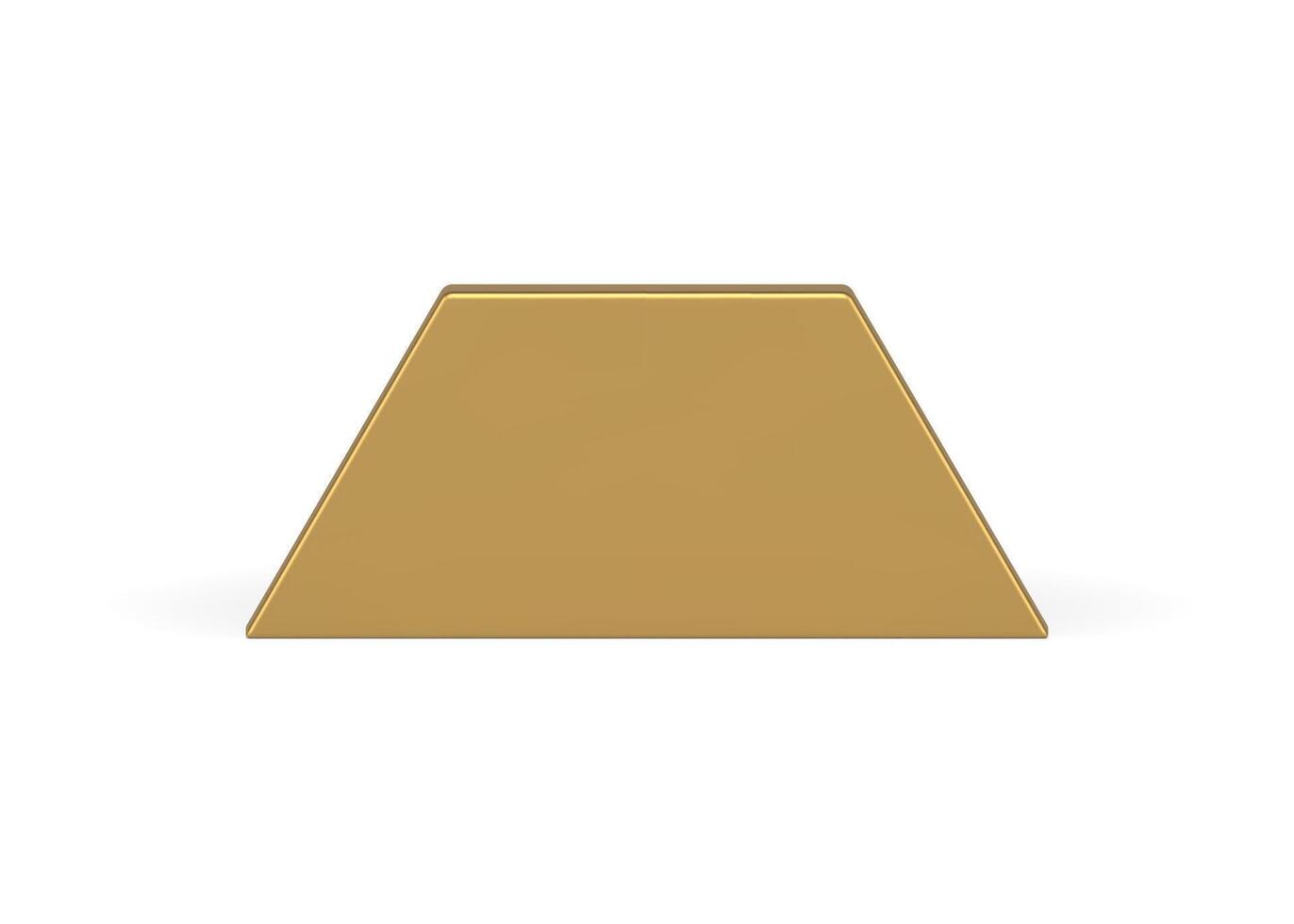 Golden trapezoid premium geometric corner figure 3d element decor design realistic vector
