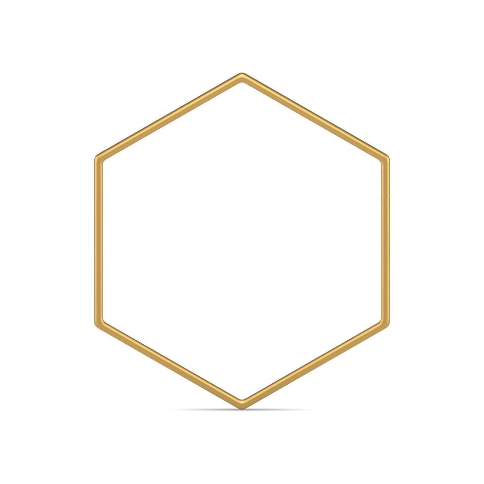 Polygonal regular framework six side corner geometric shape math decor design realistic vector