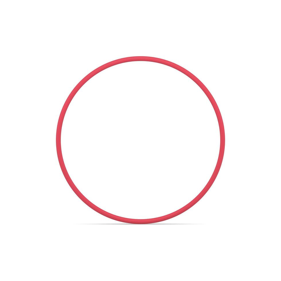 Rounded red frame geometric abstract 3d element decorative design realistic illustration vector