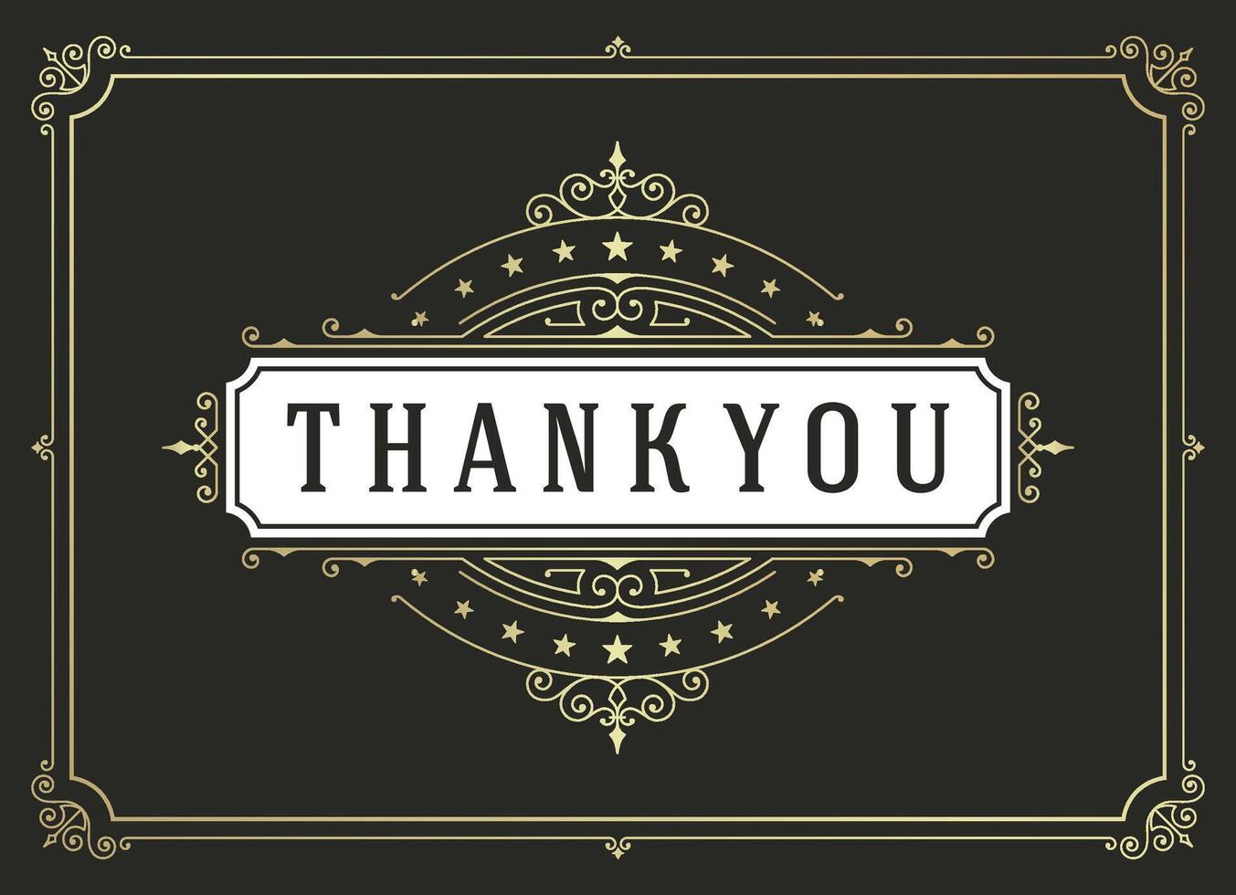 Thank You Typography Message Vintage Greeting Card design template vector